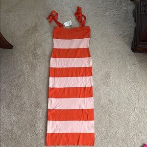 Vibrant Striped Maxi Dress with Tie Straps
